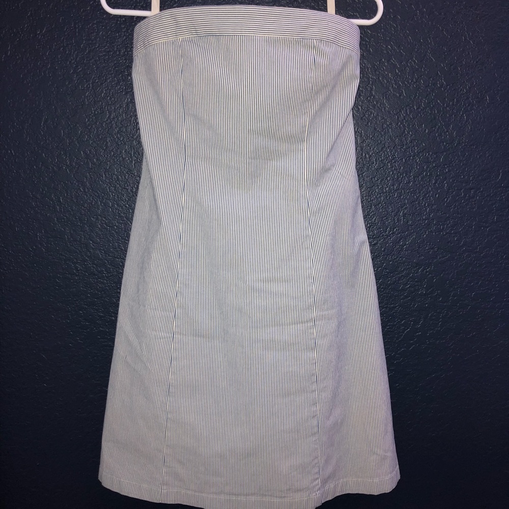 Old Navy Blue/White striped strapless summer dress
